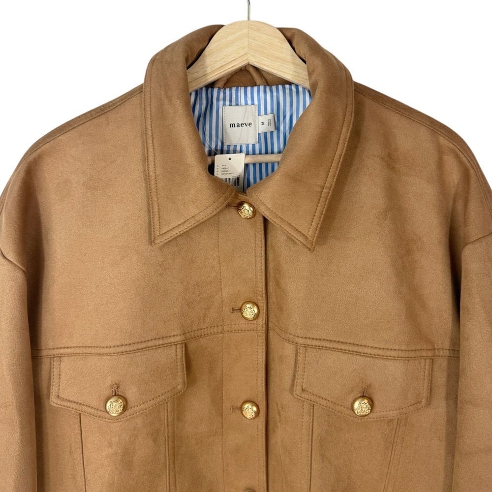 Anthropologie Maeve Faux-Suede Trucker Jacket Medium May fit Large - Picture 7 of 12